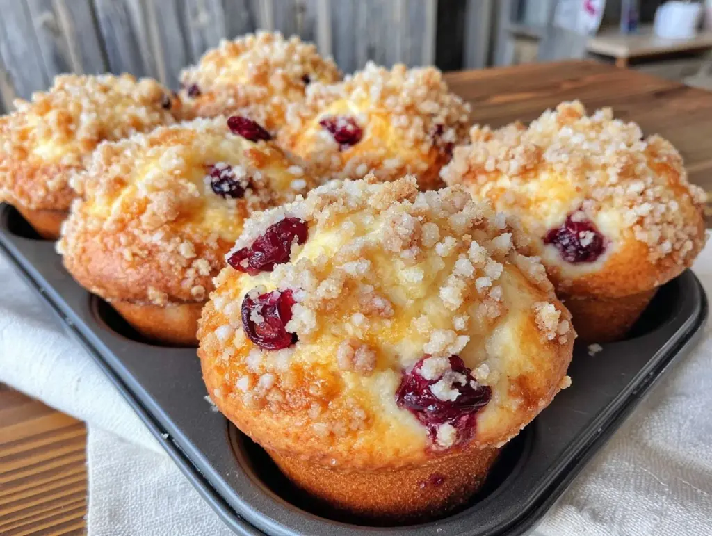 cranberry orange streusel muffins - featured image