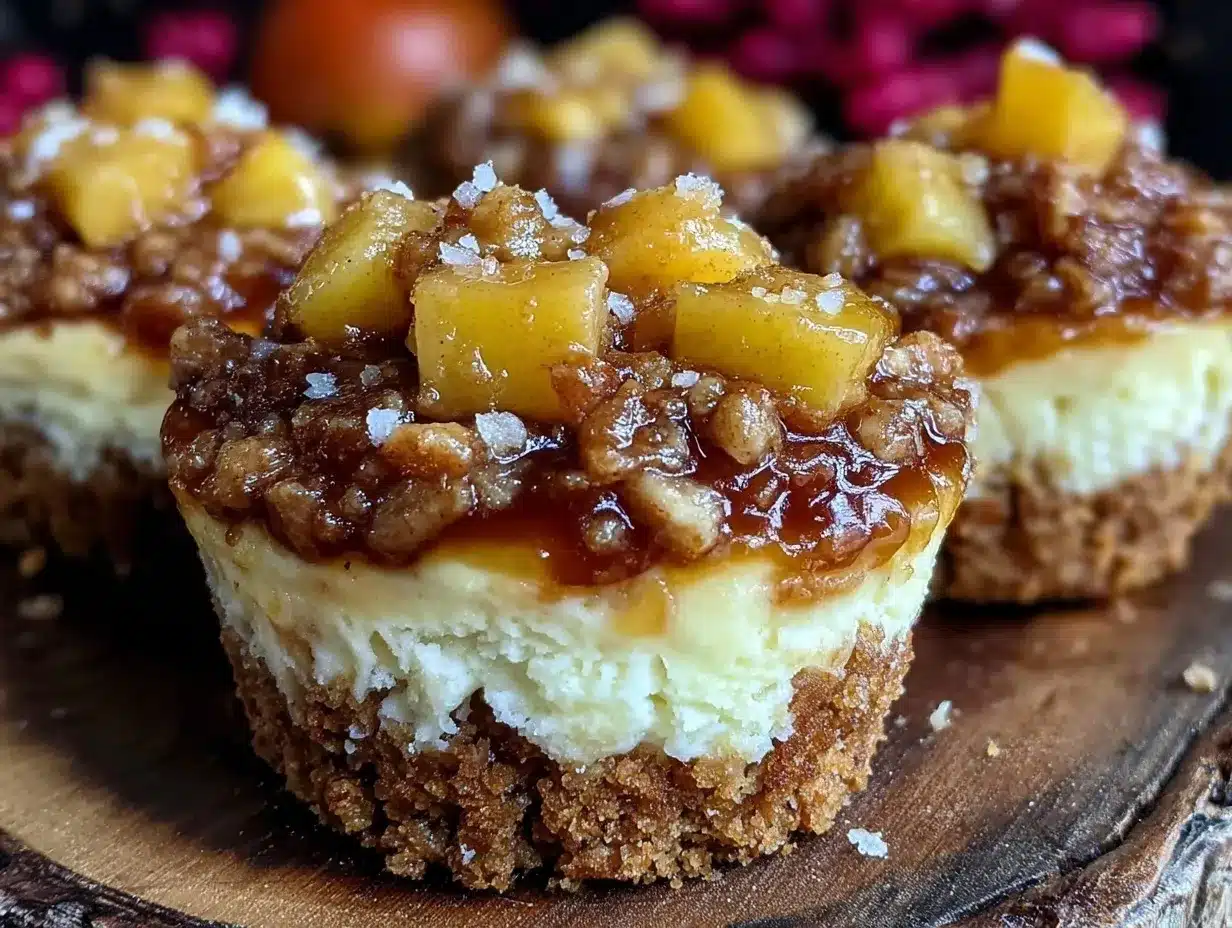 creamy apple crisp mini cheesecakes preparation steps