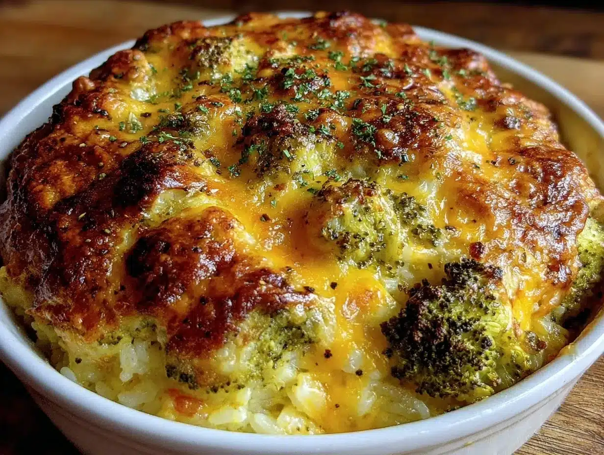 creamy broccoli cheese and rice casserole preparation steps