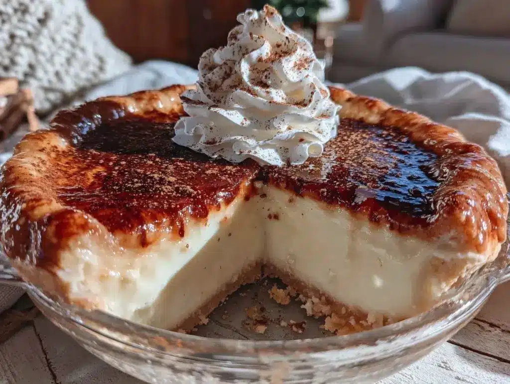 creamy cinnamon-vanilla custard pie - featured image