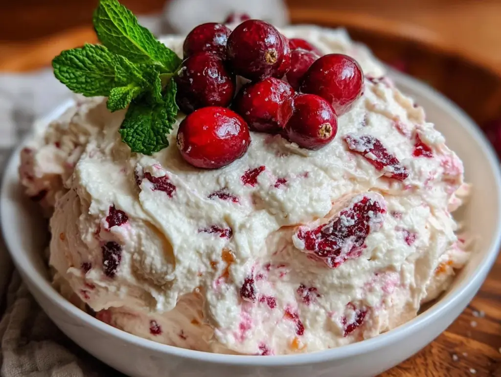 creamy cranberry fluff salad - featured image