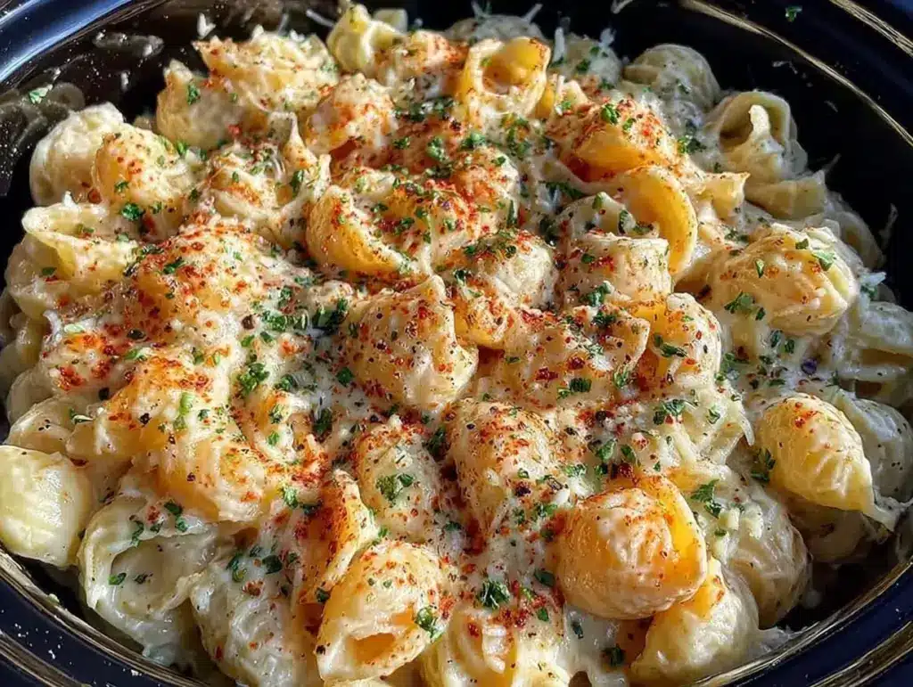 creamy crockpot mac and cheese - featured image