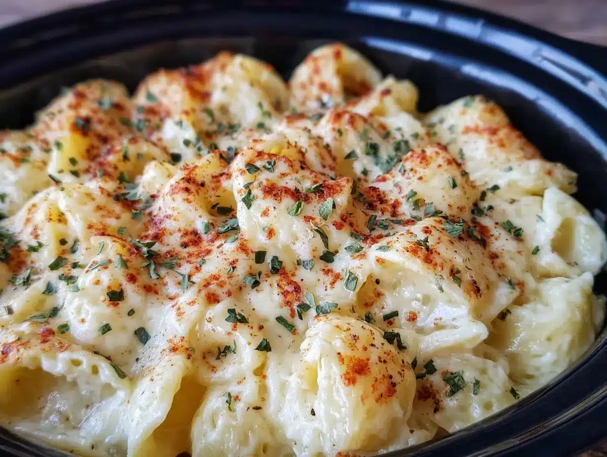 creamy crockpot mac and cheese preparation steps