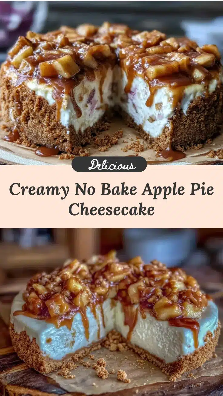 creamy no bake apple pie cheesecake recipe