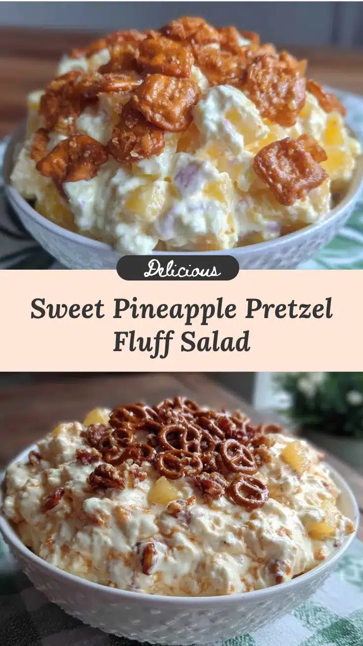 creamy pineapple pretzel fluff salad recipe