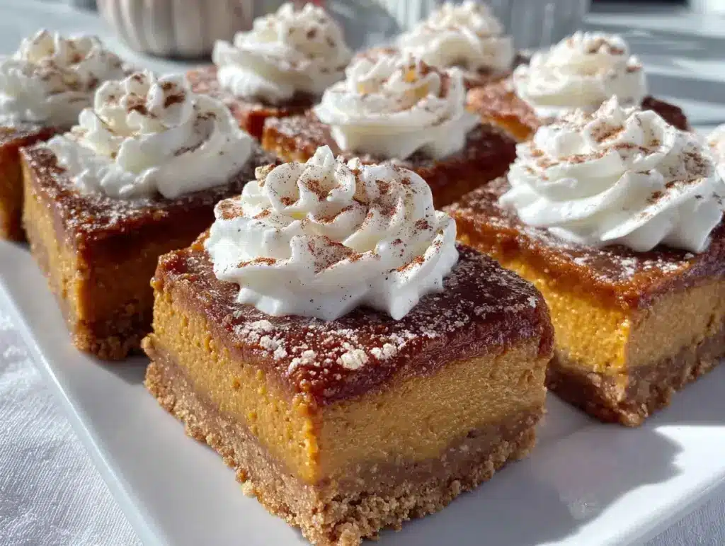 creamy pumpkin pie bars - featured image