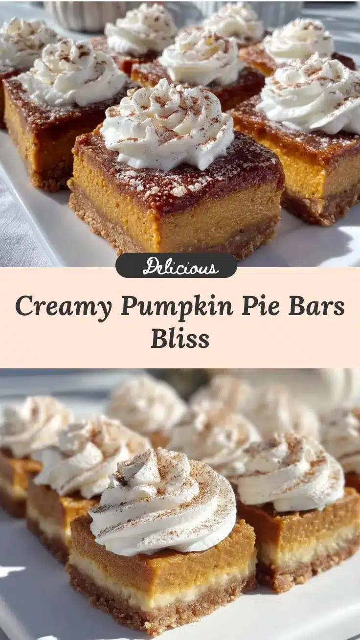 creamy pumpkin pie bars recipe