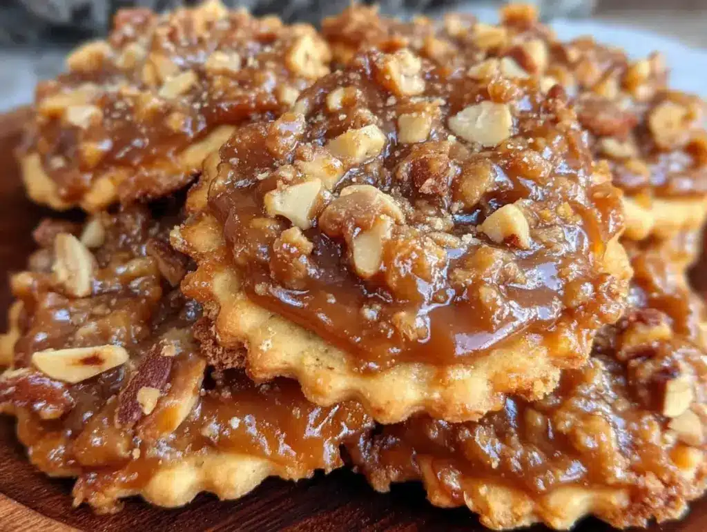 crispy caramel peanut ritz cracker treats - featured image