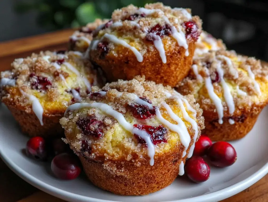 crispy cranberry orange muffins - featured image