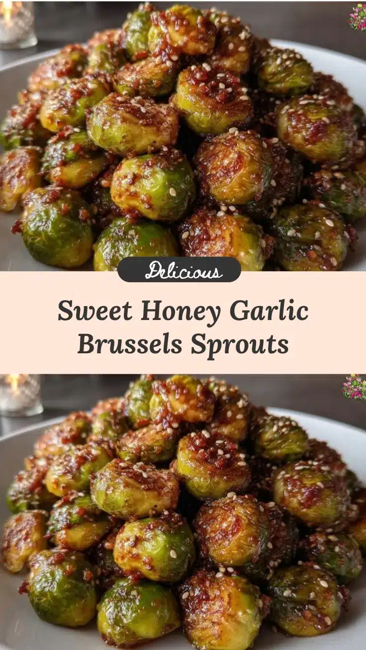 crispy honey garlic roasted brussels sprouts recipe