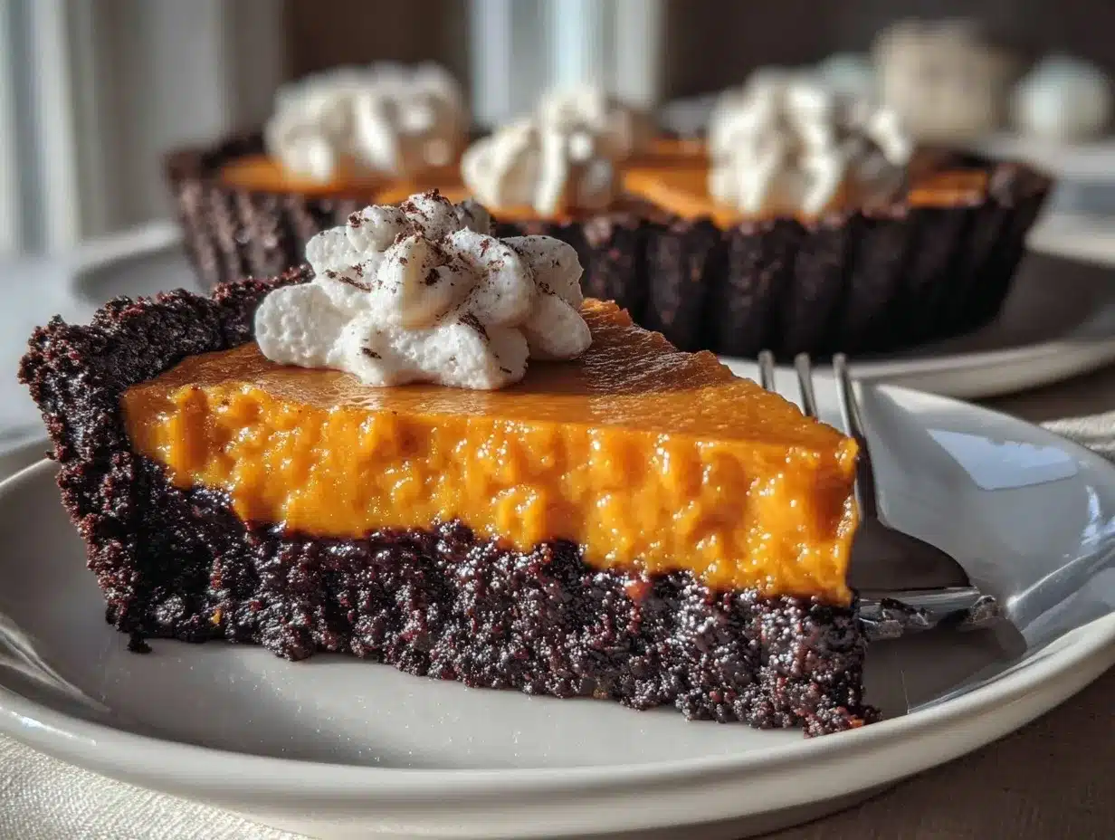 dark chocolate pumpkin tart preparation steps