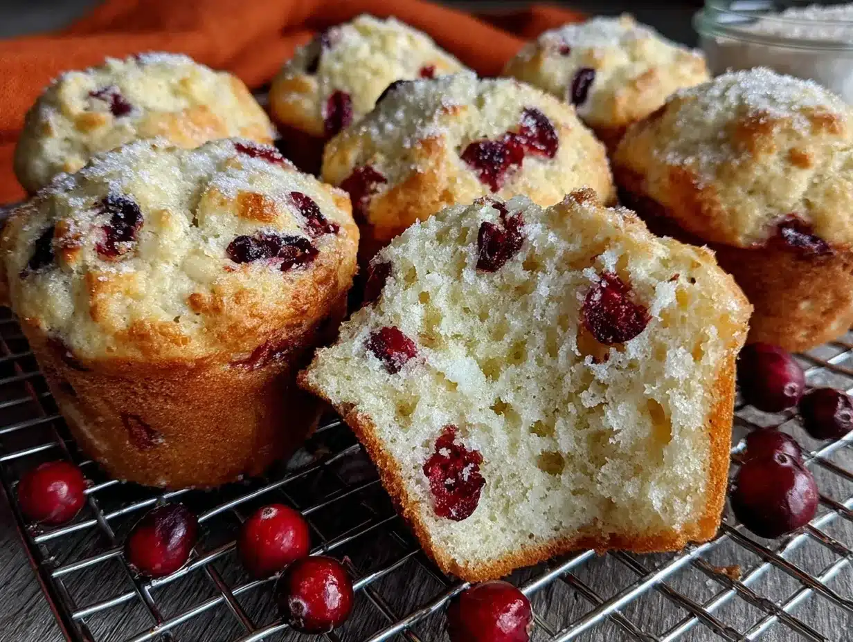 fluffy cranberry muffins preparation steps