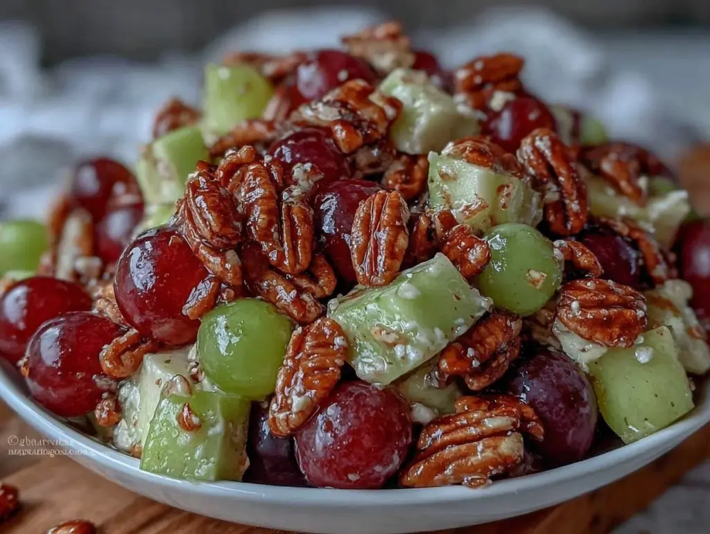 fresh apple and red grape salad - featured image
