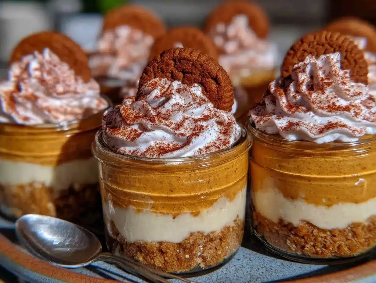 no bake pumpkin pies in a jar preparation steps