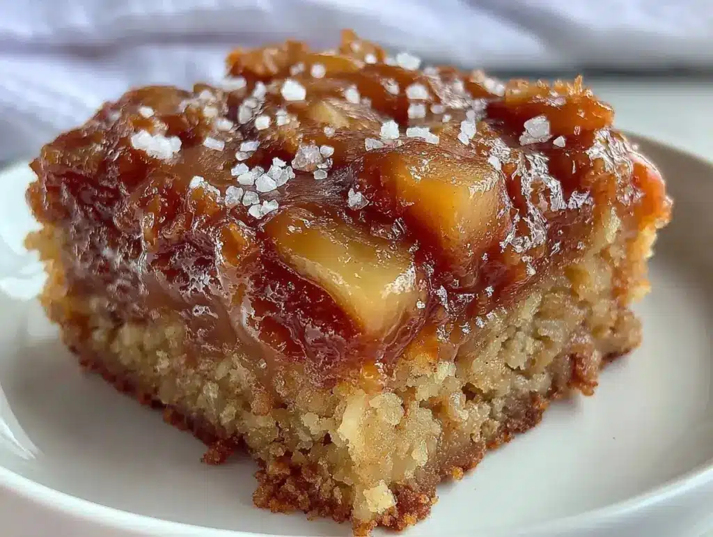 salted caramel apple sheet cake - featured image