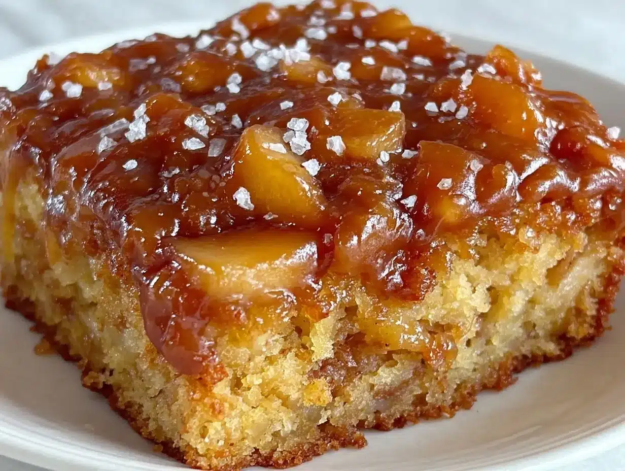 salted caramel apple sheet cake preparation steps