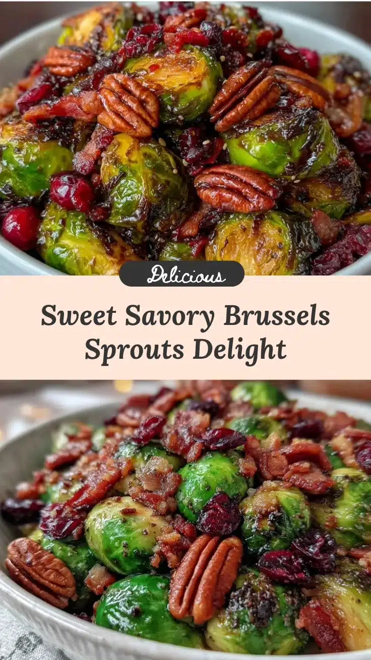 savory brussels sprouts with bacon pecans cranberries recipe