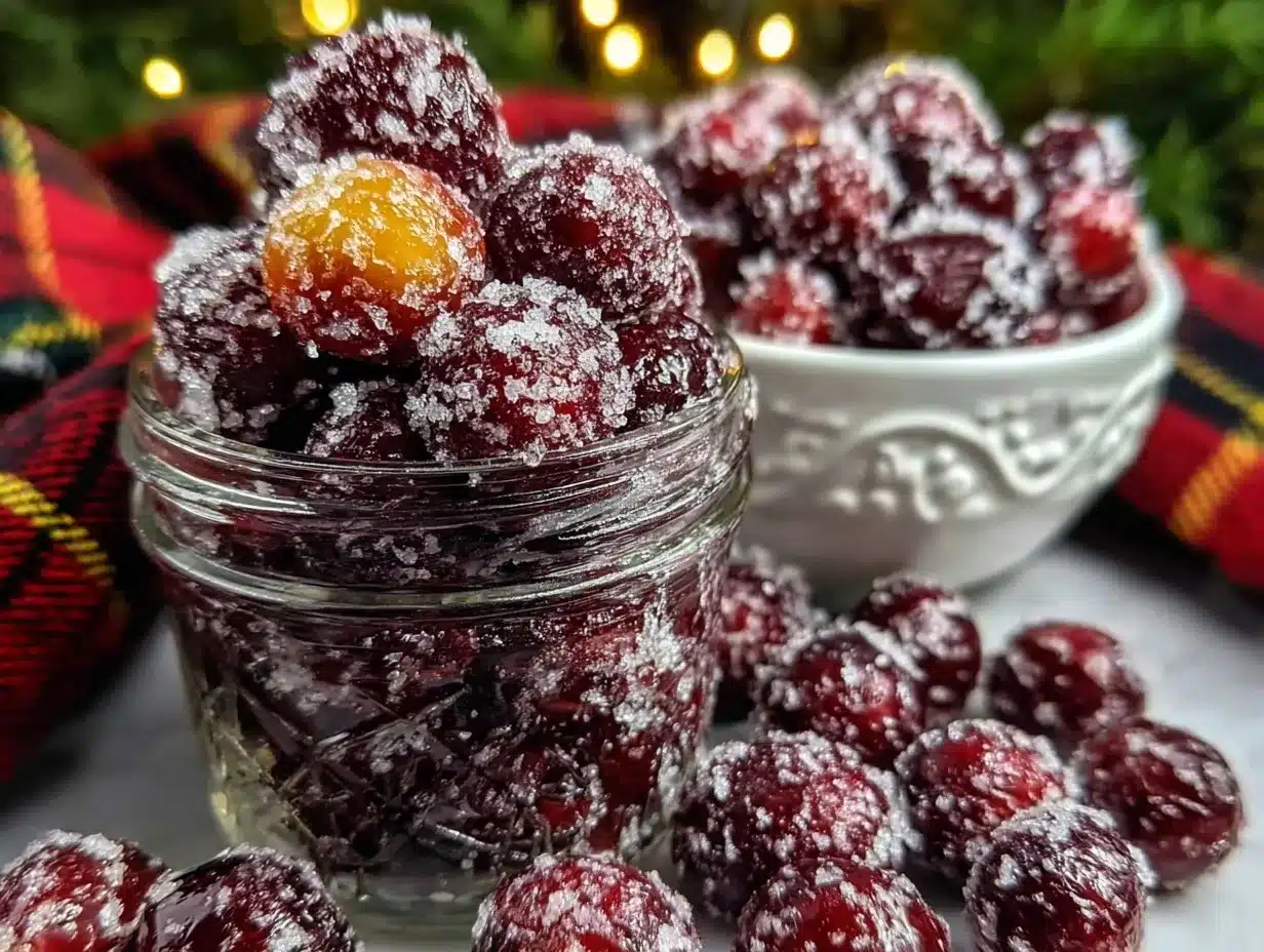 vanilla sugared cranberries preparation steps