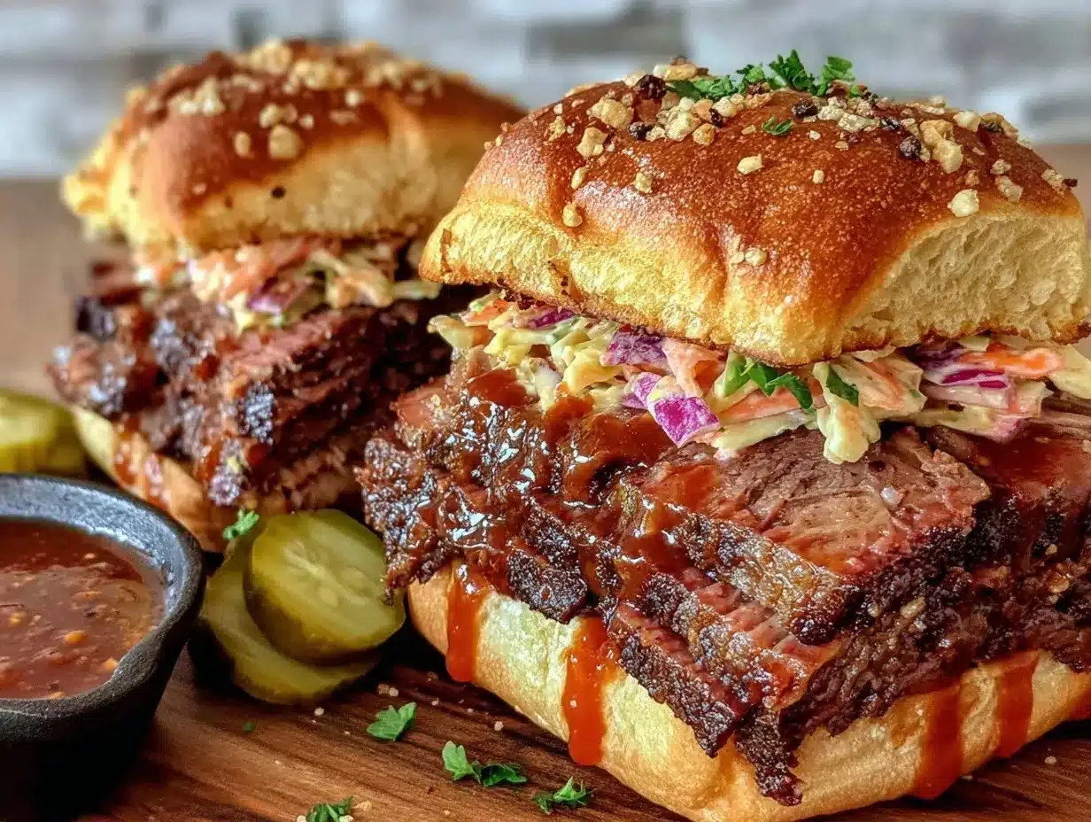 BBQ beef brisket sandwiches preparation steps