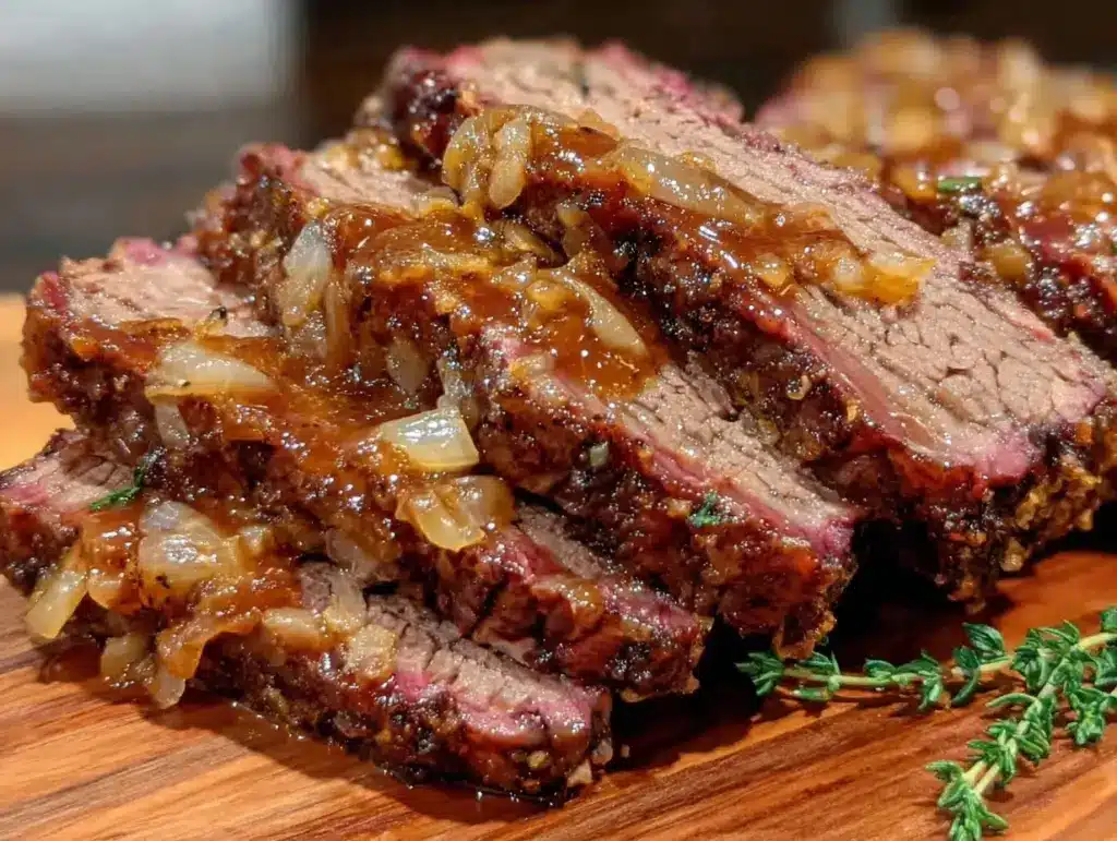 beef brisket with caramelized onions - featured image