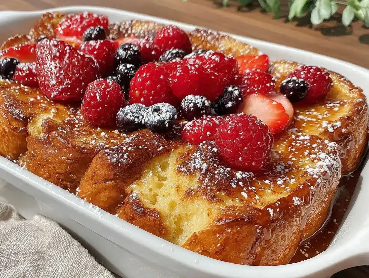 berry French toast bake preparation steps