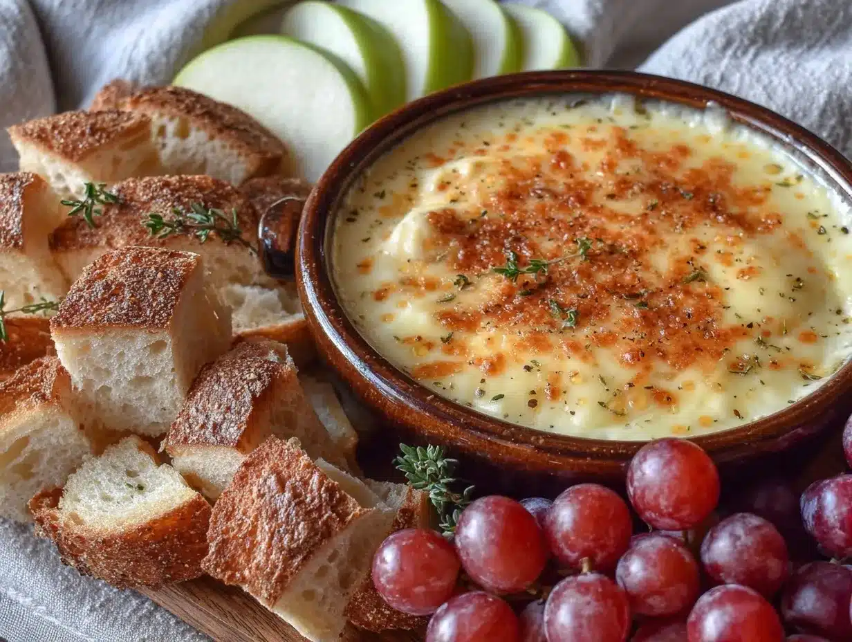 champagne brie fondue preparation steps