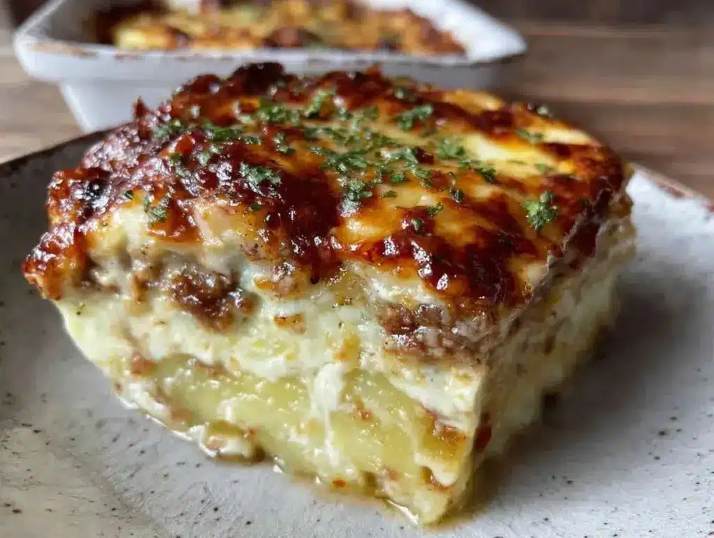 cheesy pork chop casserole recipe - featured image