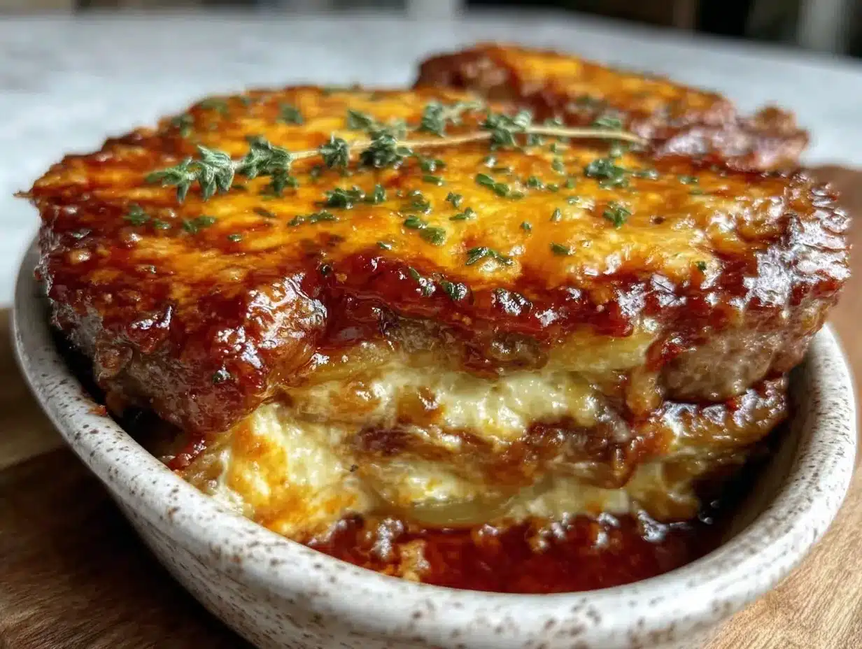 cheesy pork chop casserole recipe preparation steps