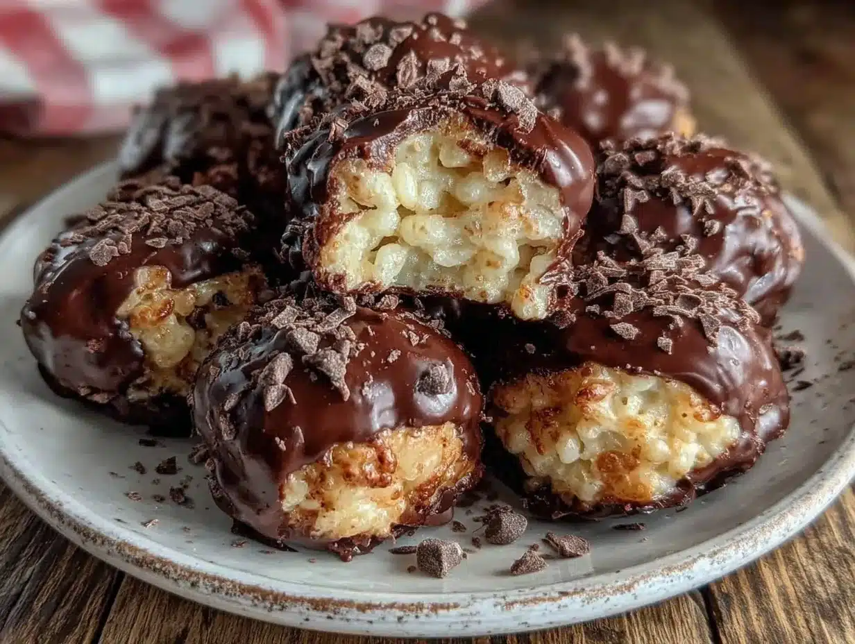 chocolate-dipped rice krispie hearts preparation steps