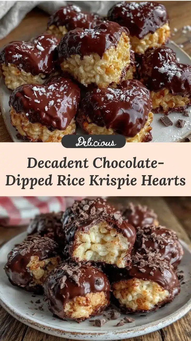 chocolate-dipped rice krispie hearts recipe