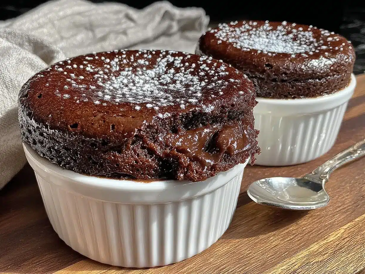 chocolate soufflé for two preparation steps
