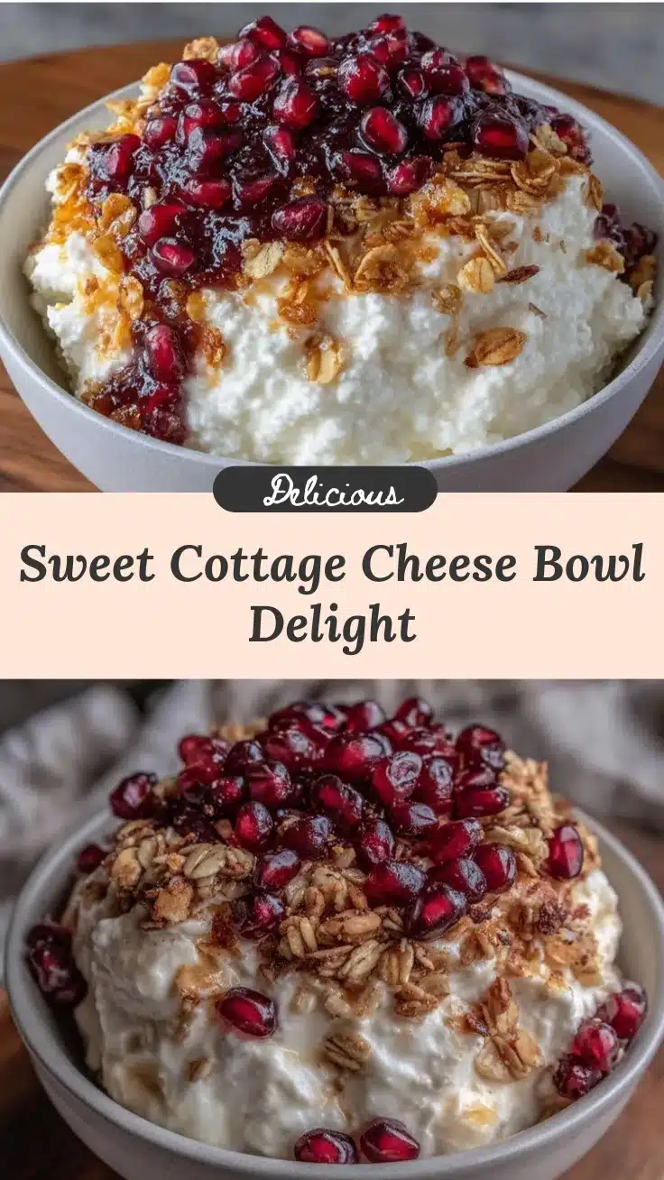 cottage cheese bowl with pomegranate and granola recipe