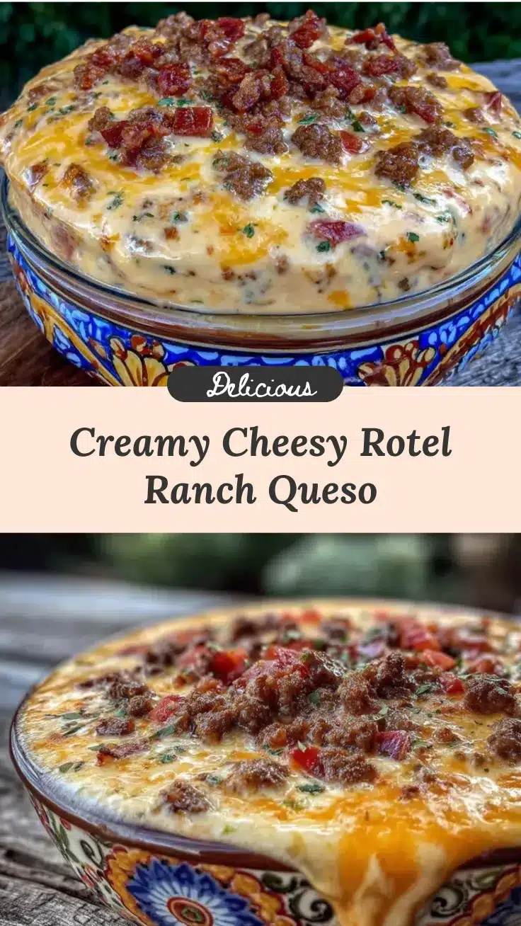 creamy cheesy rotel ranch queso recipe
