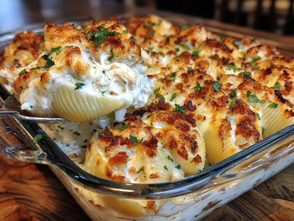 creamy chicken Alfredo stuffed shells - featured image