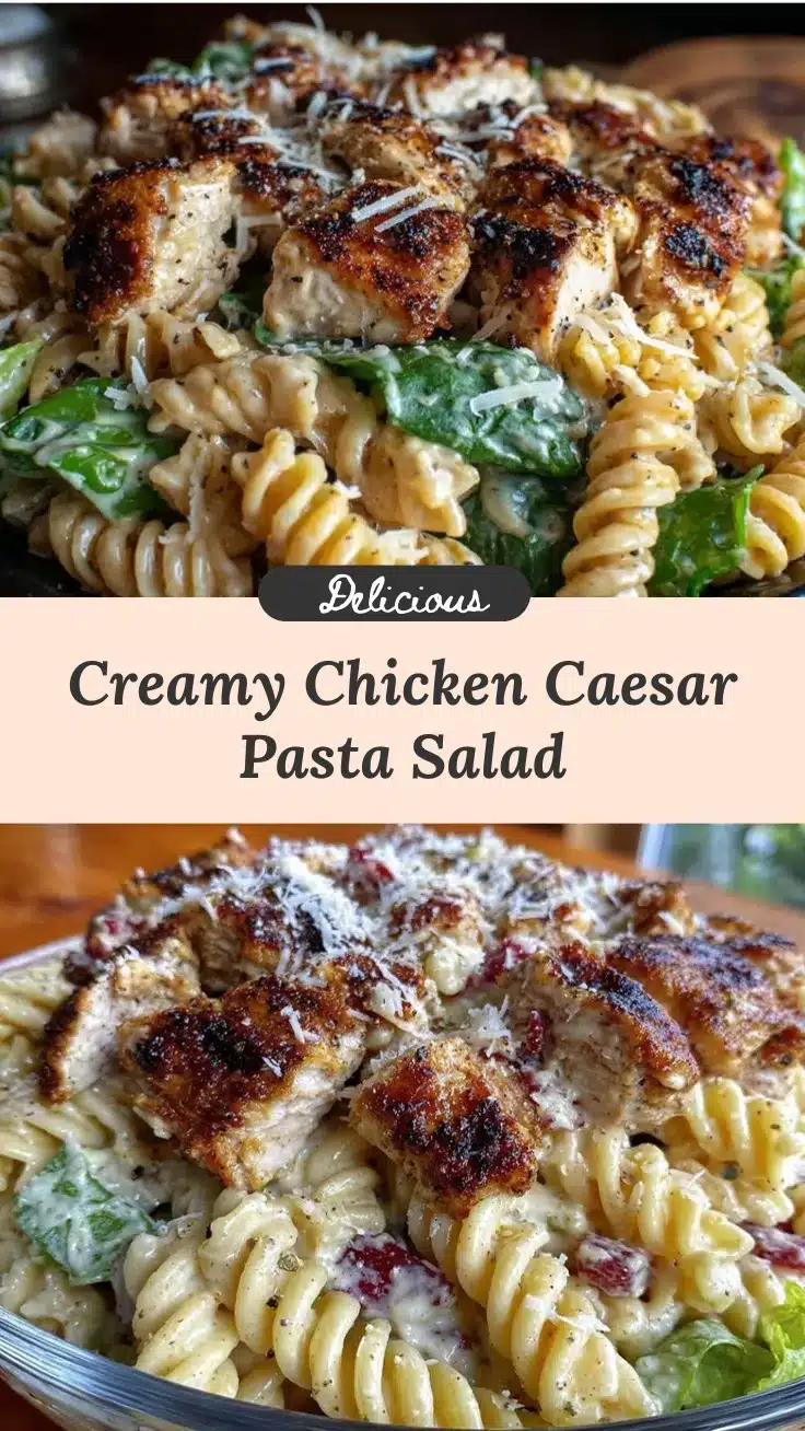 creamy chicken Caesar pasta salad recipe