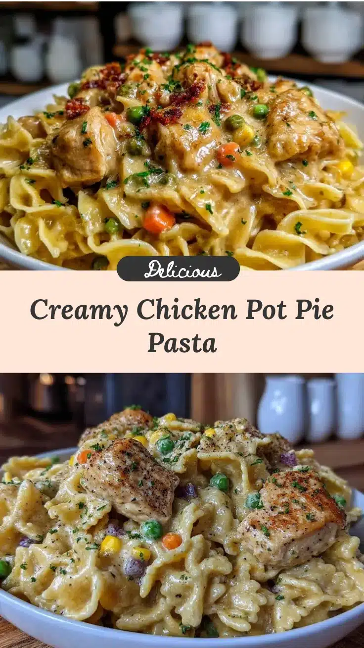 creamy chicken pot pie pasta recipe
