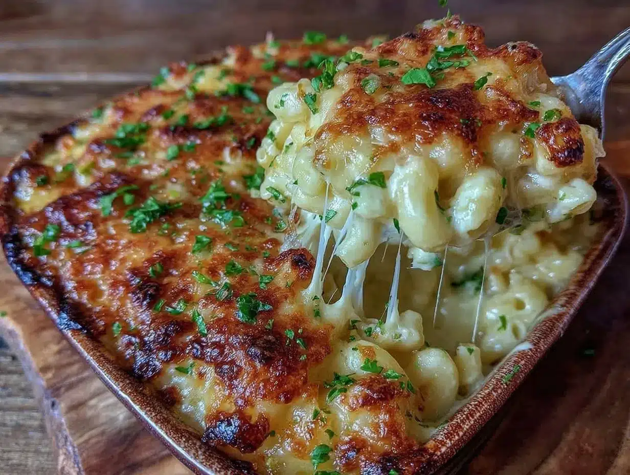 creamy french onion soup mac & cheese preparation steps