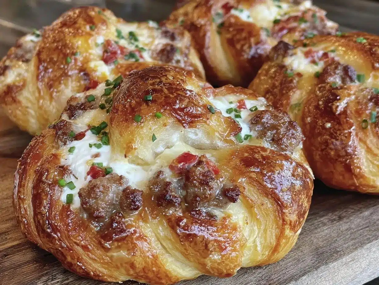 creamy sausage rotel crescent rolls preparation steps