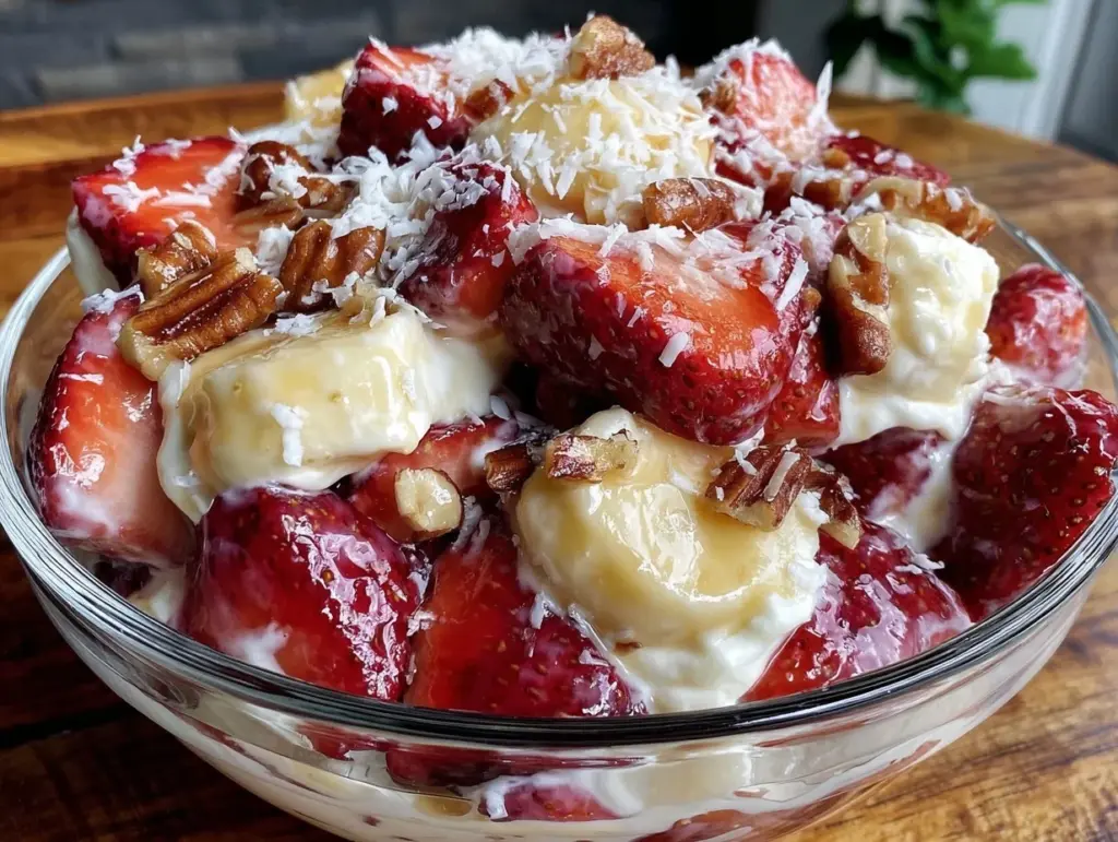 creamy strawberry crackle salad - featured image