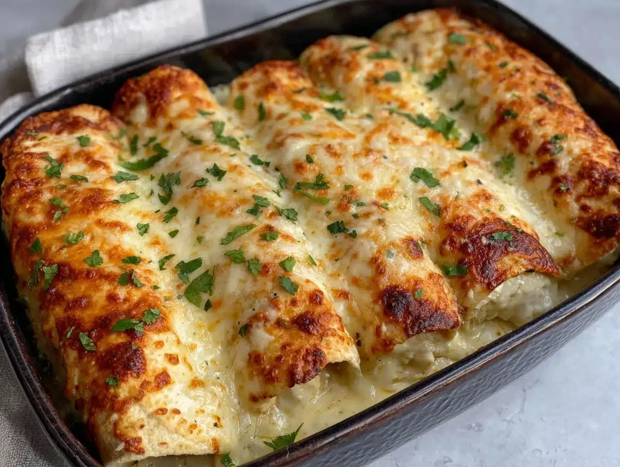 creamy white chicken enchiladas preparation steps