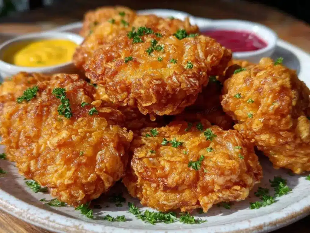 crispy air fryer chicken nuggets - featured image