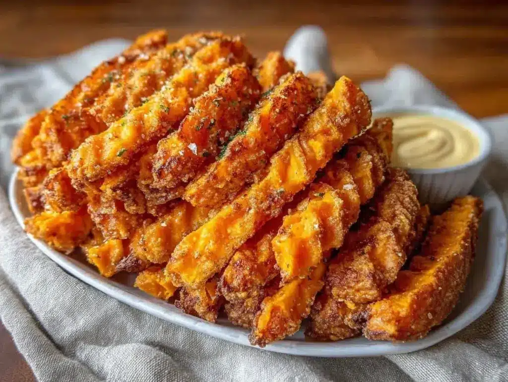 crispy air fryer sweet potato fries - featured image