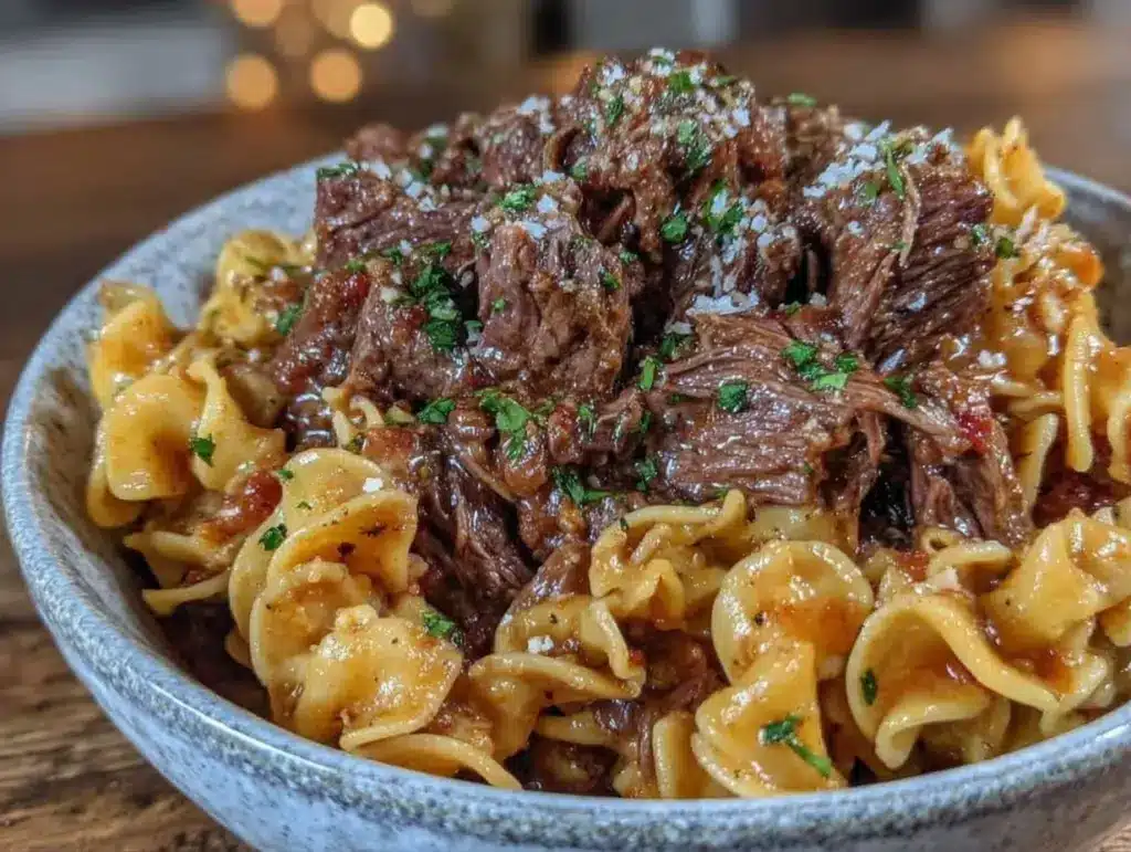 crockpot beef and noodles - featured image