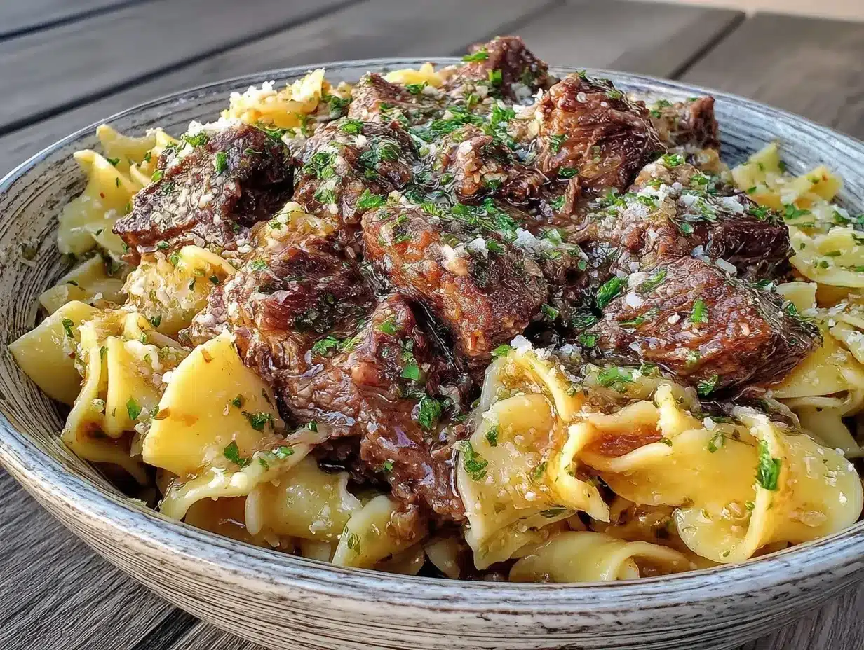 crockpot beef and noodles preparation steps
