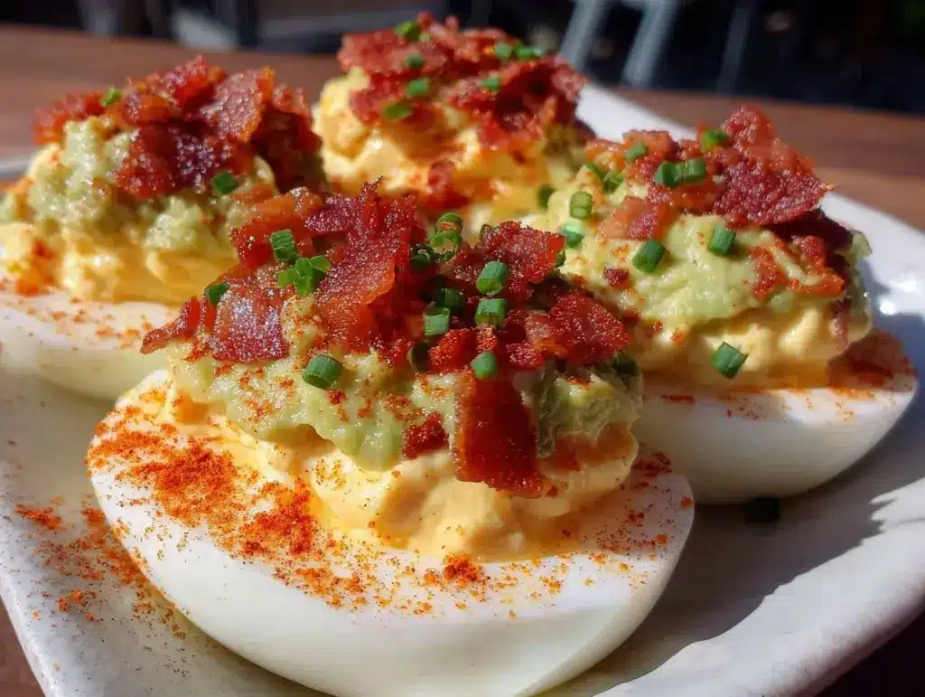 deviled egg trio recipe - featured image