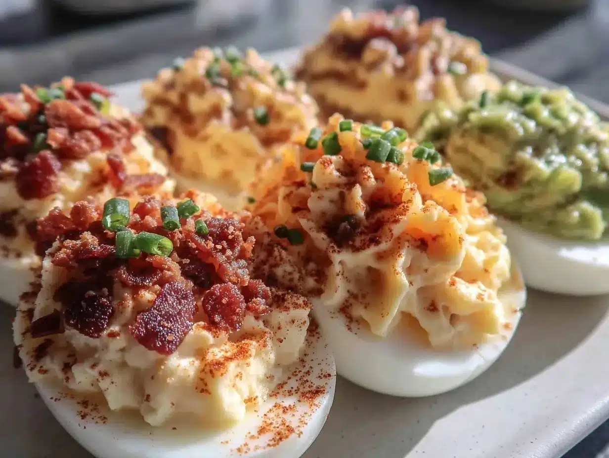 deviled egg trio recipe preparation steps