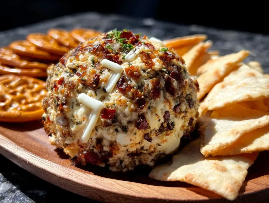 easy football cheese ball recipe - featured image