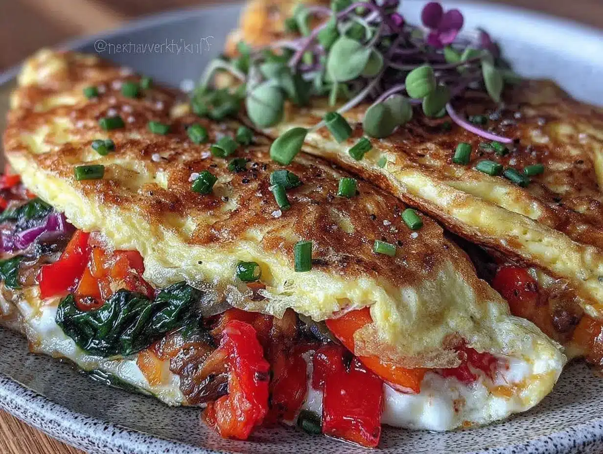 fluffy egg white veggie omelette preparation steps