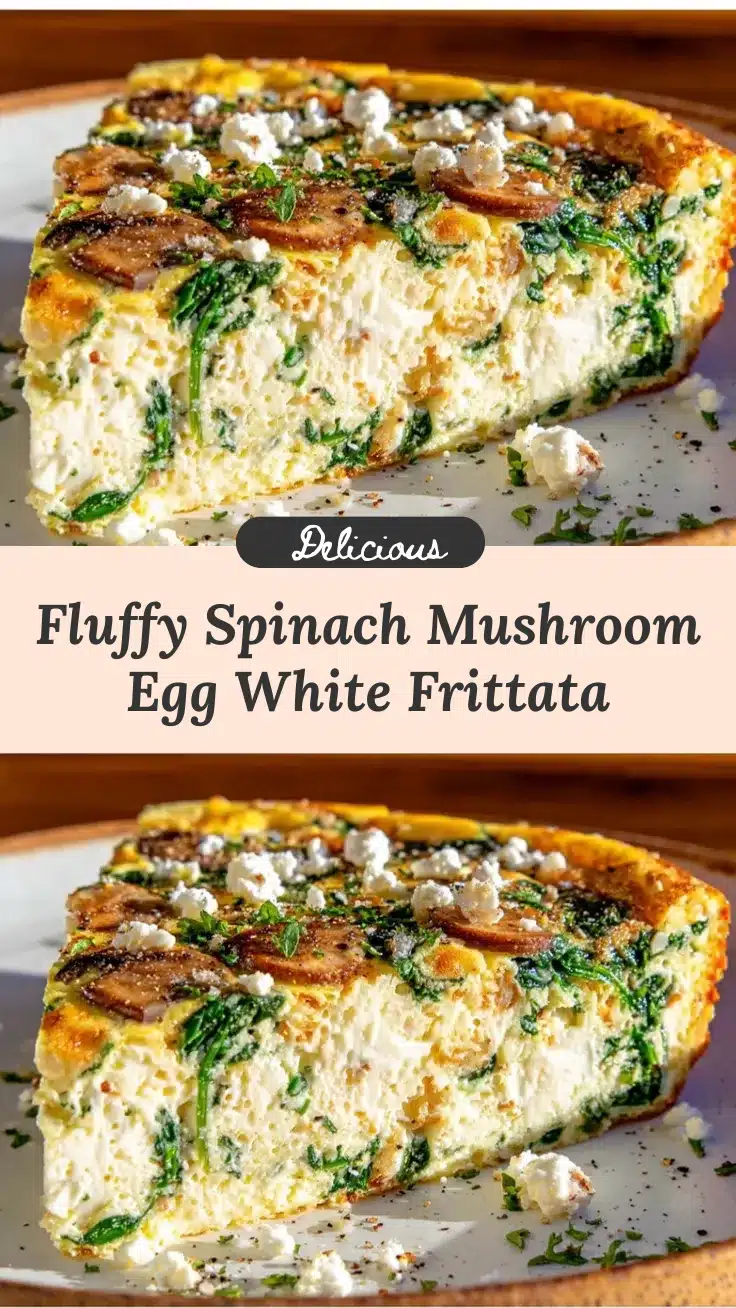 fluffy spinach mushroom egg white frittata recipe