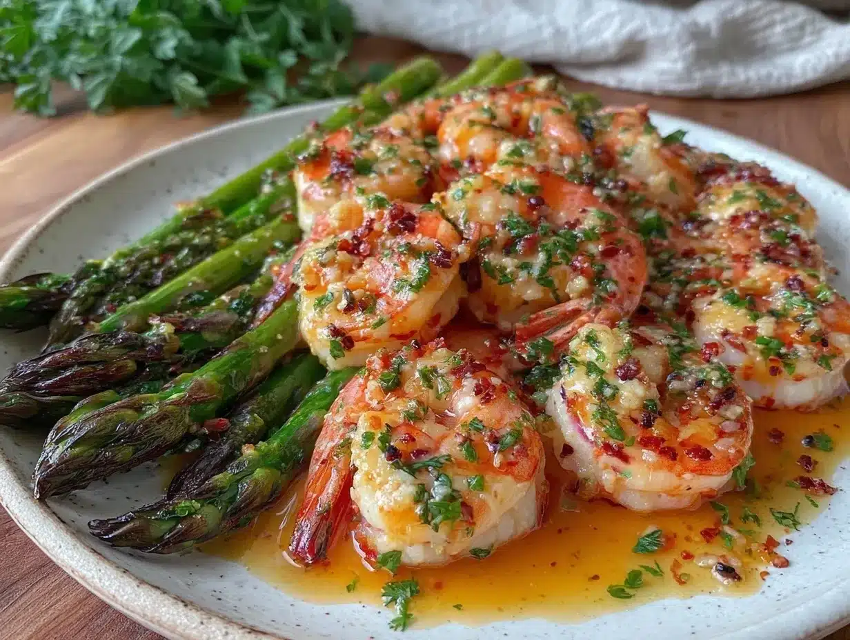 garlic butter shrimp and asparagus recipe preparation steps